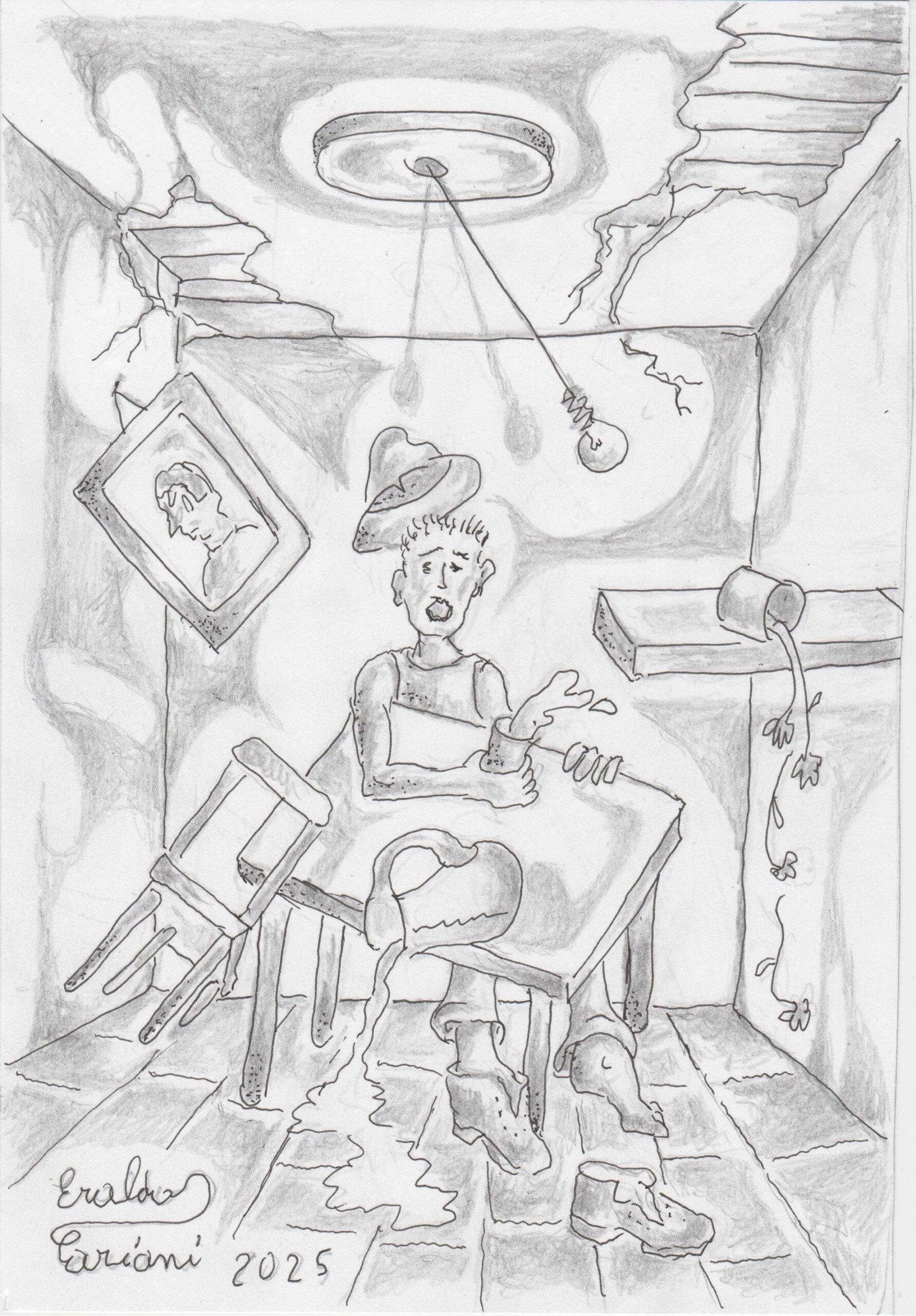 Terremoto un disegno di Cariani Eraldo